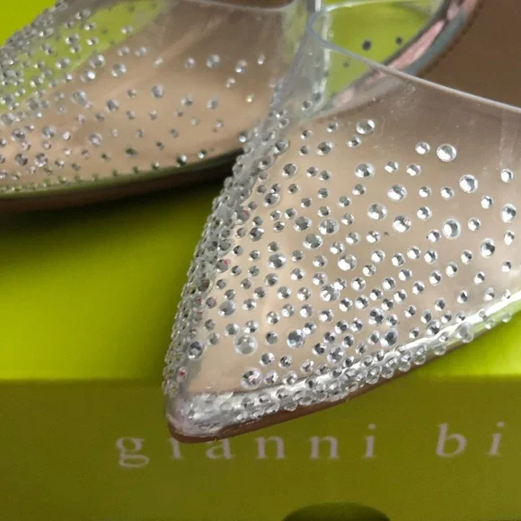 Gianni Bini Clear Rhinestone Studded Heels - Picture 10 of 12
